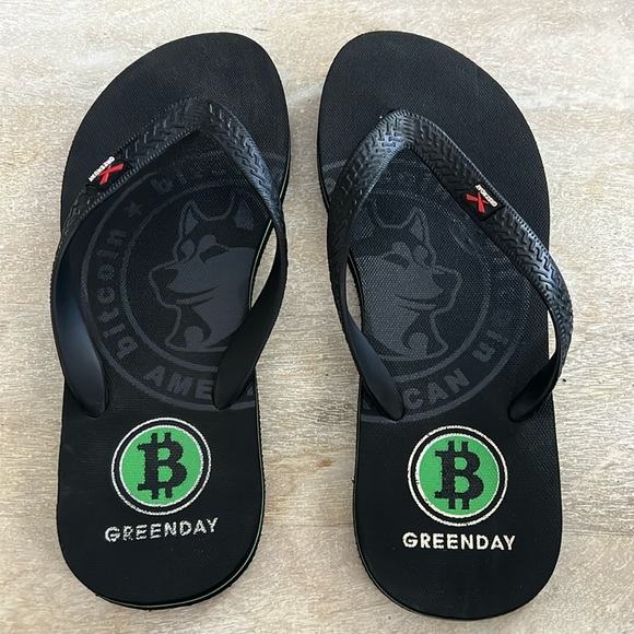 Bitcoin Sandals / Flip Flops by GreenDay Size EU 41/42 US 9/10 - Picture 1 of 8